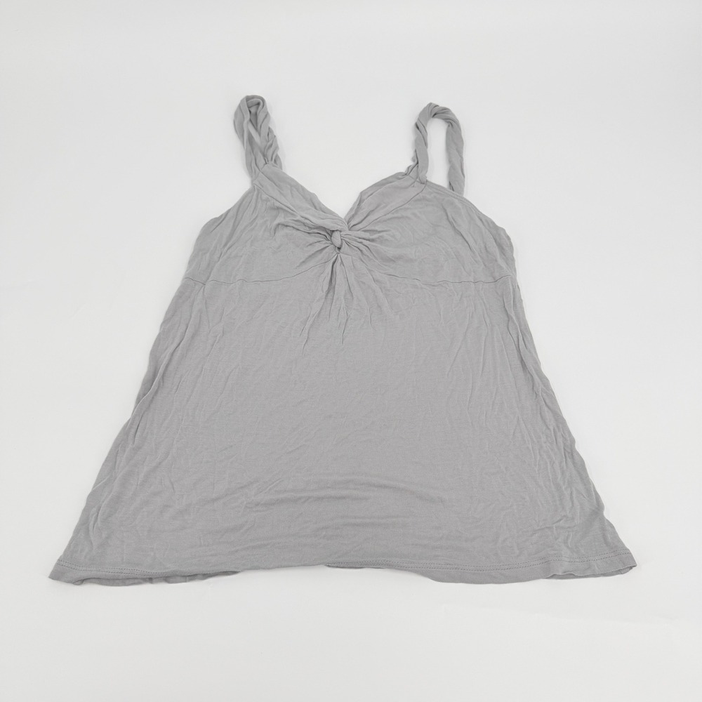 Gibson Cami Tank Top Sleeveless Twist Front Modern Women Large Gray VCJ50847